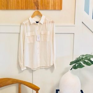 NWT J. Crew 100% silk button down blouse